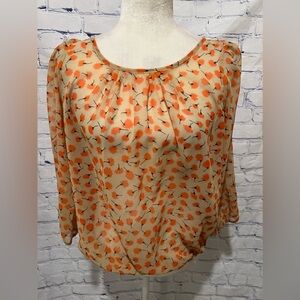 Love Tree Sheer Long Sleev Blouse Size Small